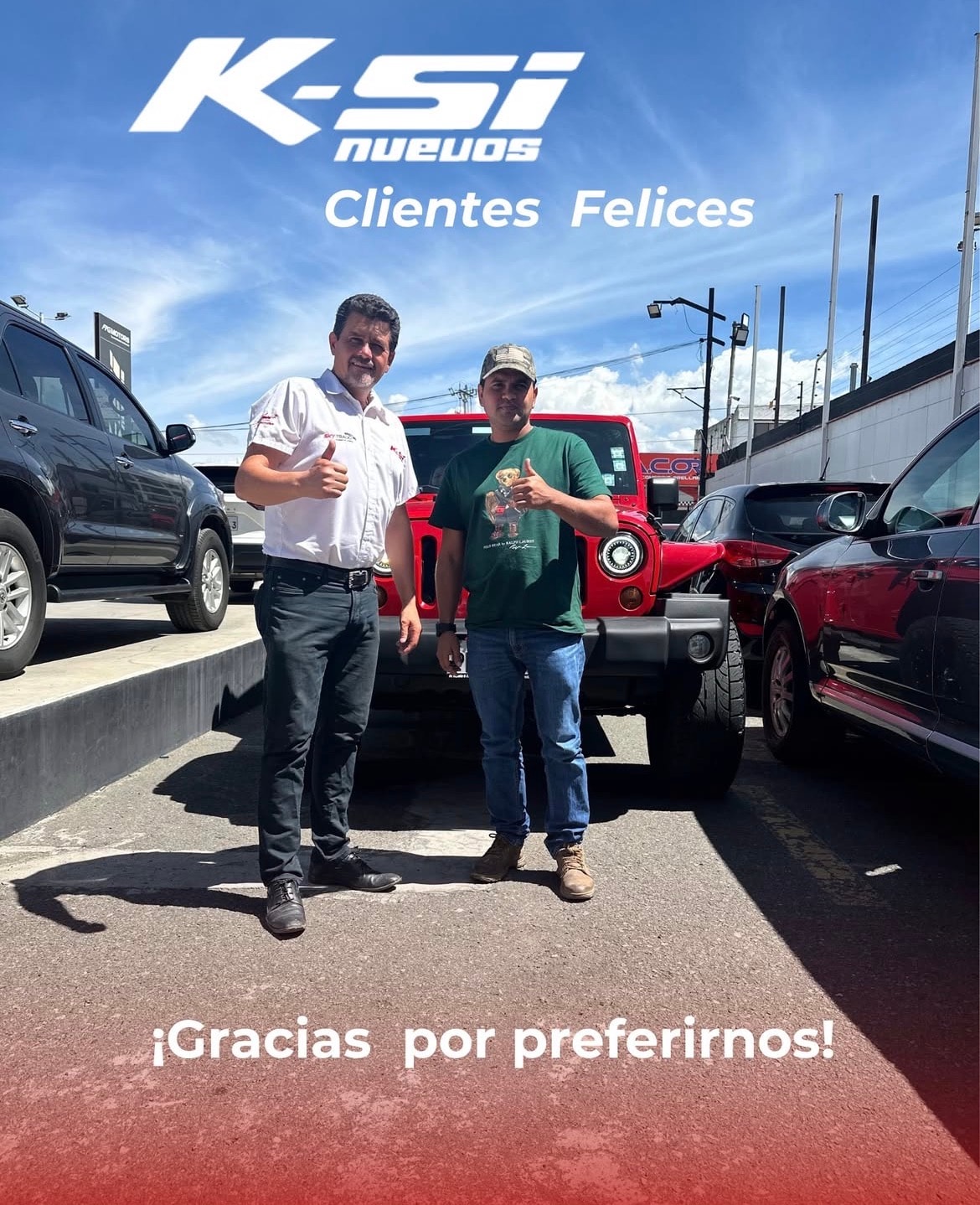 Momento de entrega de un auto K-si como nuevo